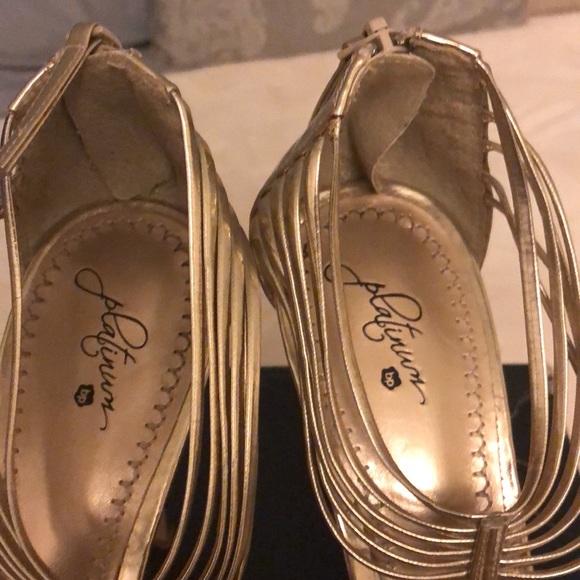 Gold Strap Heels - Picture 3 of 8